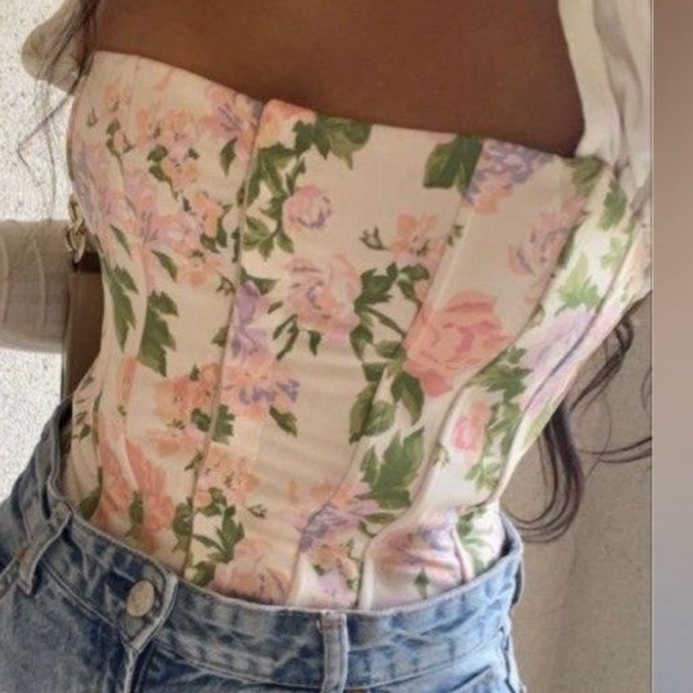 NWT Zara floral Corset top sz XS 🌸
